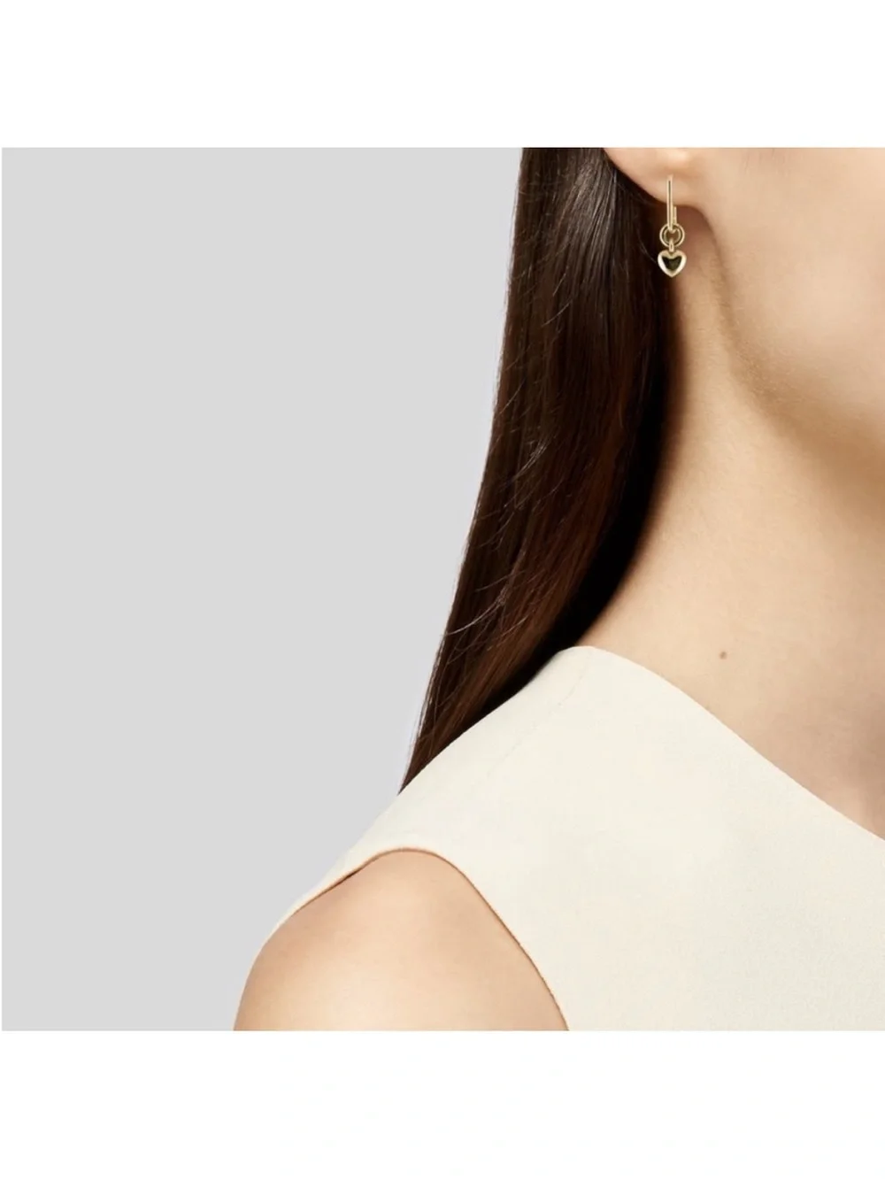 Delicate Gold Heart Drop Earrings for Women